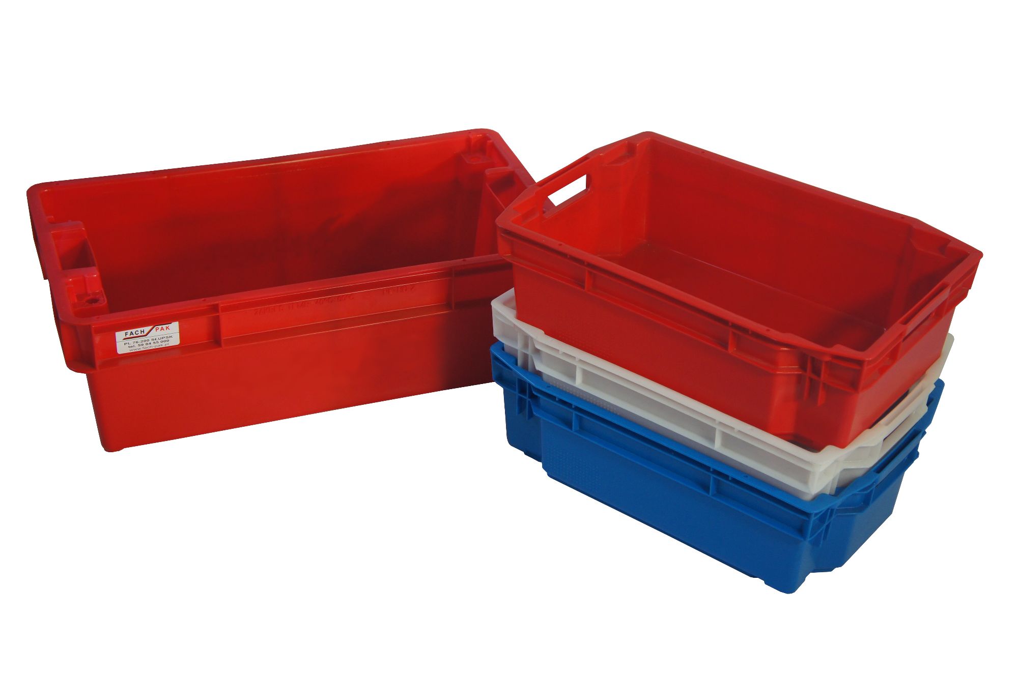 rotary fish containers, variety of dimensions, material HDPE, various colours   fach-pak.com